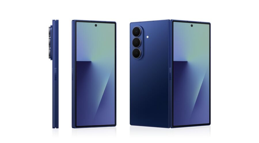 a cell phone samsung fold 7 with three different angles